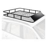 Roof Rack, Car Roof Rack Basket with Wind Shield, 4 U-Shaped Bolts, Heavy-Duty Steel Frame, 100KG