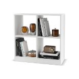 Luxury 4 Cube Bookcase, Wooden Storage Bookshelf Open Display Shelving Unit with Anti-Tipping