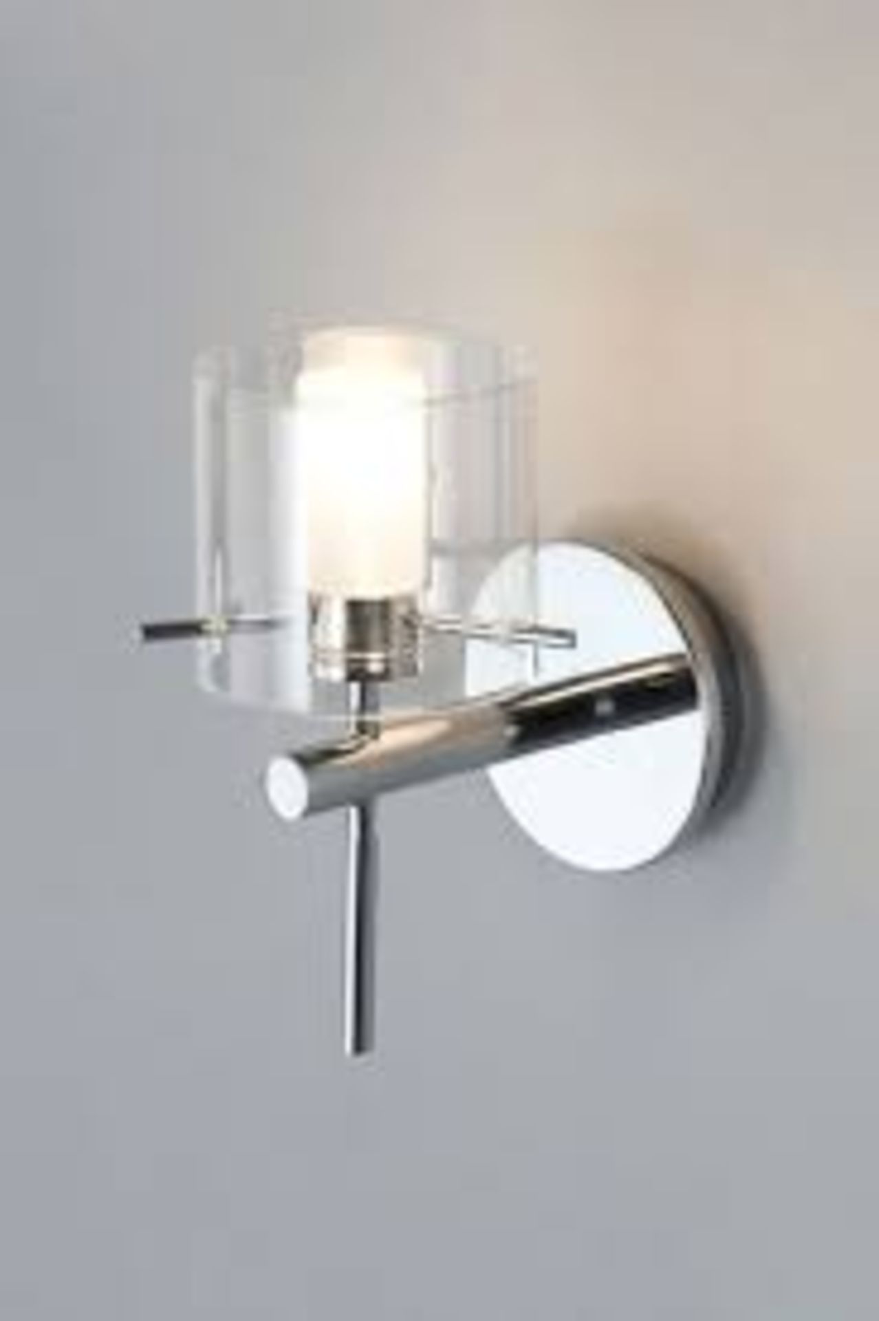 BHS Silver Gene Cylinder Bathroom Wall Light. - R14.1.