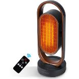 Olsen & Smith Compact Electric 1800w 1.8kw Oscillating Room Indoor Tower Heater Brown Black - R14.4.