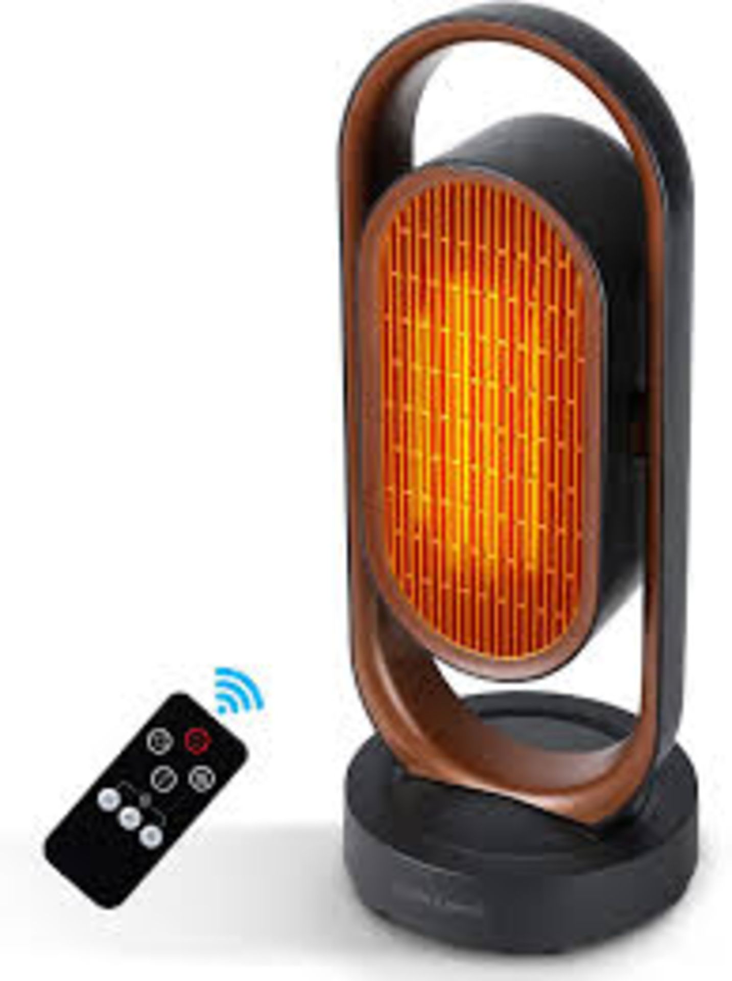 Olsen & Smith Compact Electric 1800w 1.8kw Oscillating Room Indoor Tower Heater Brown Black - R14.4.