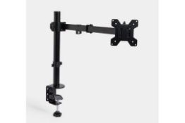 Single Monitor Stand for 13-27" Screens, Adjustable Mount with Clamp. -PW