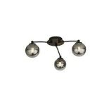 Lighting Collection Coronel Smoke And Black 3 Light Ceiling. - R14.9
