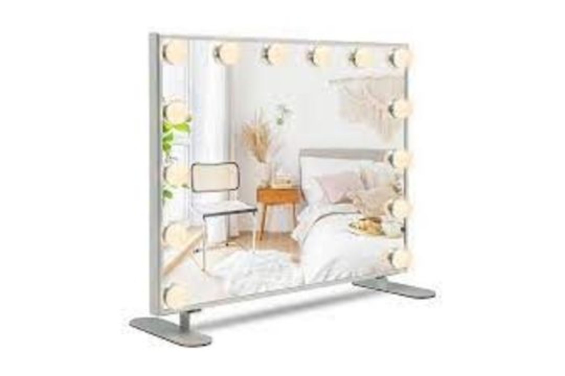 Costway Desktop/Wall-Mounted Vanity Mirror w/ 14 Dimmable LED Hollywood Makeup Mirror- R13a.10.