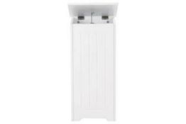 White Wooden Laundry Bin. - R14.5. Modern white laundry bin ideal for a bedroom or bathroom.