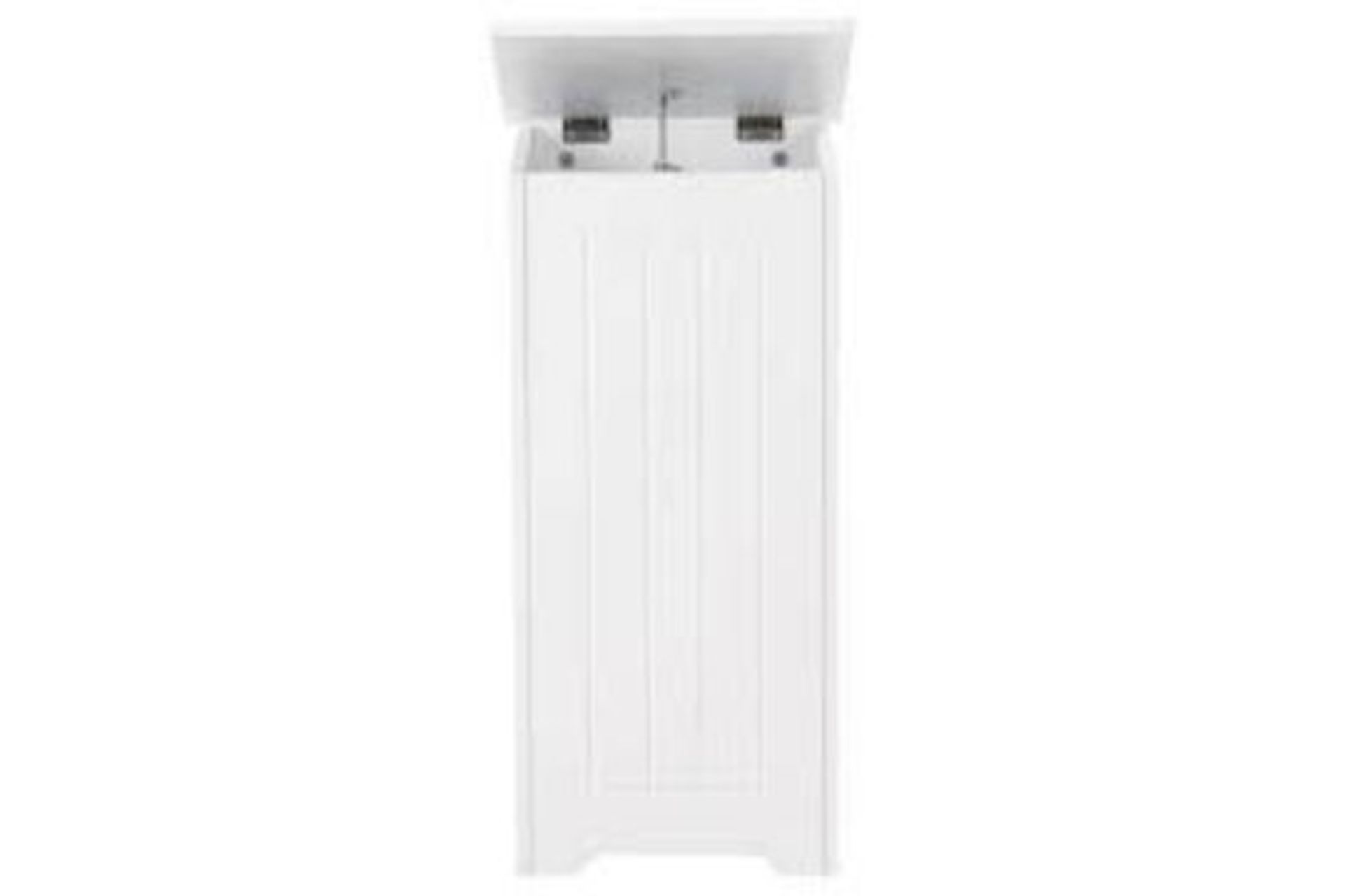 White Wooden Laundry Bin. - R14.5. Modern white laundry bin ideal for a bedroom or bathroom.