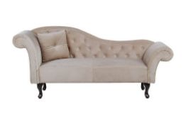 Lattes Left Hand Chaise Lounge Velvet Beige. - R14.2. RRP £639.99. This classic chaise lounge is the