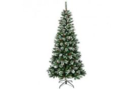 7 Ft Snow Flocked Artificial Christmas Hinged Tree. - R14.2. Bring this snow flocked artificial