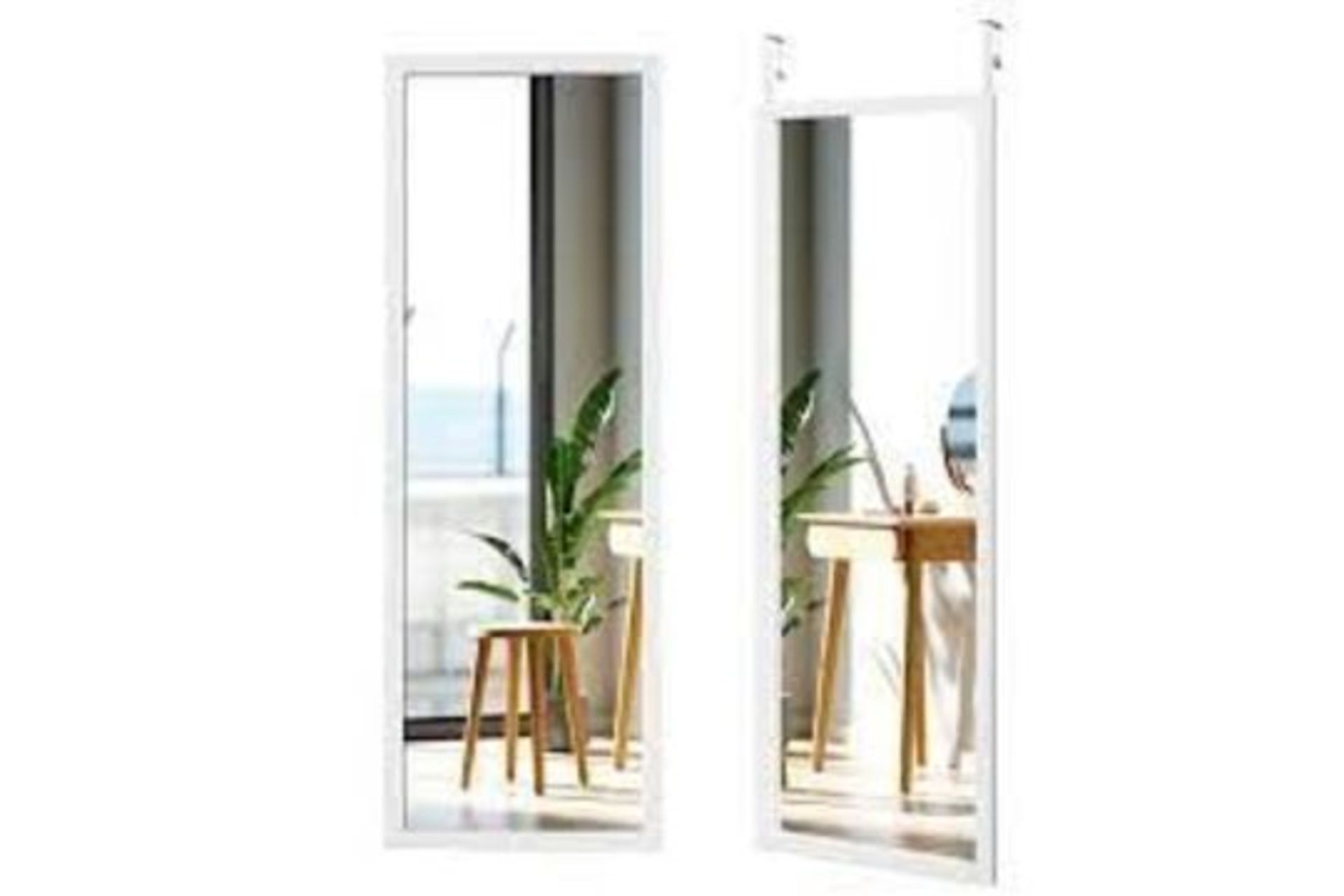 Wood Frame Full Length Hanging Mirror. -R14.5. This hanging mirror featuring a sturdy MDF frame this