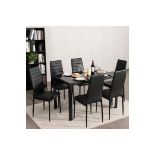 Set of 6 Dining Chair High Back PU Leather Kitchen Side Chairs Home Furniture. - R14.5.