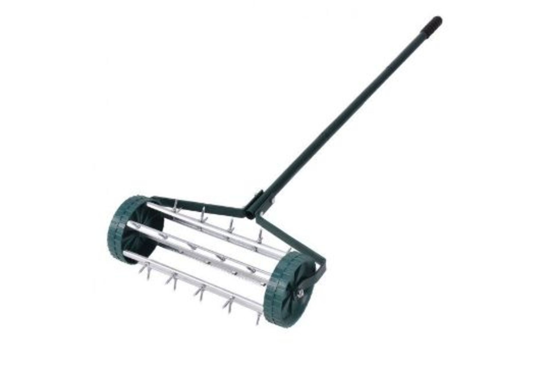 Heavy Duty Rolling Grass Lawn Garden Aerator. - R14.5. This heavy duty green rolling garden lawn