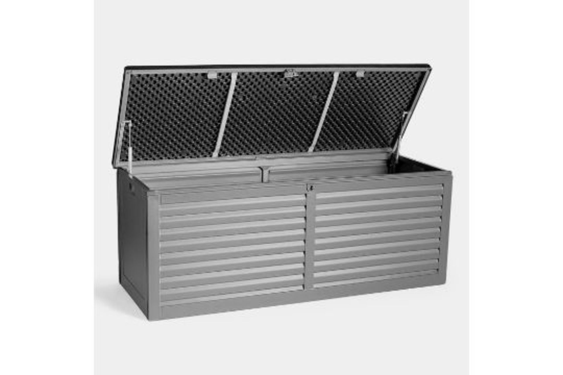 390L Plastic Outdoor Storage Box. - PW. To allow for easy movement, handles are included for