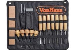 16pc Wood Carving Tool Set with Carving Tools Including Files Sharpening Stone & Mallet, Beginner