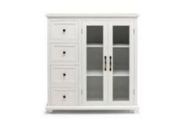 Buffet Sideboard with Glass Doors, 4 Drawers and Adjustable Shelf. - R14.5.