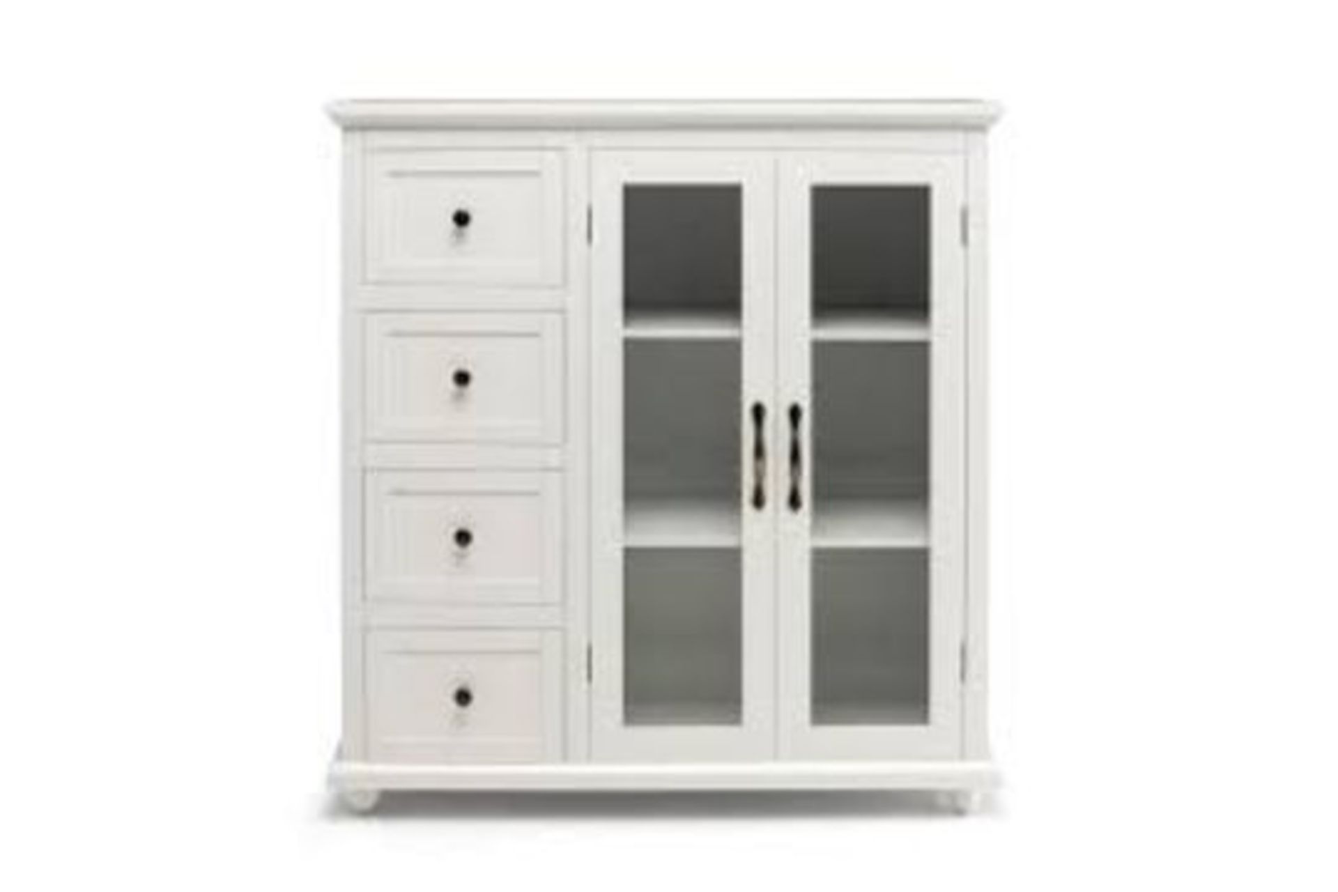Buffet Sideboard with Glass Doors, 4 Drawers and Adjustable Shelf. - R14.5.
