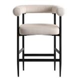 Fulbourn Champagne Velvet Counter Stool with Black Legs. - R14.16.