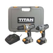 Titan 18V 2 x 2.0Ah Li-Ion TXP Cordless Twin Pack. - R13a.11.