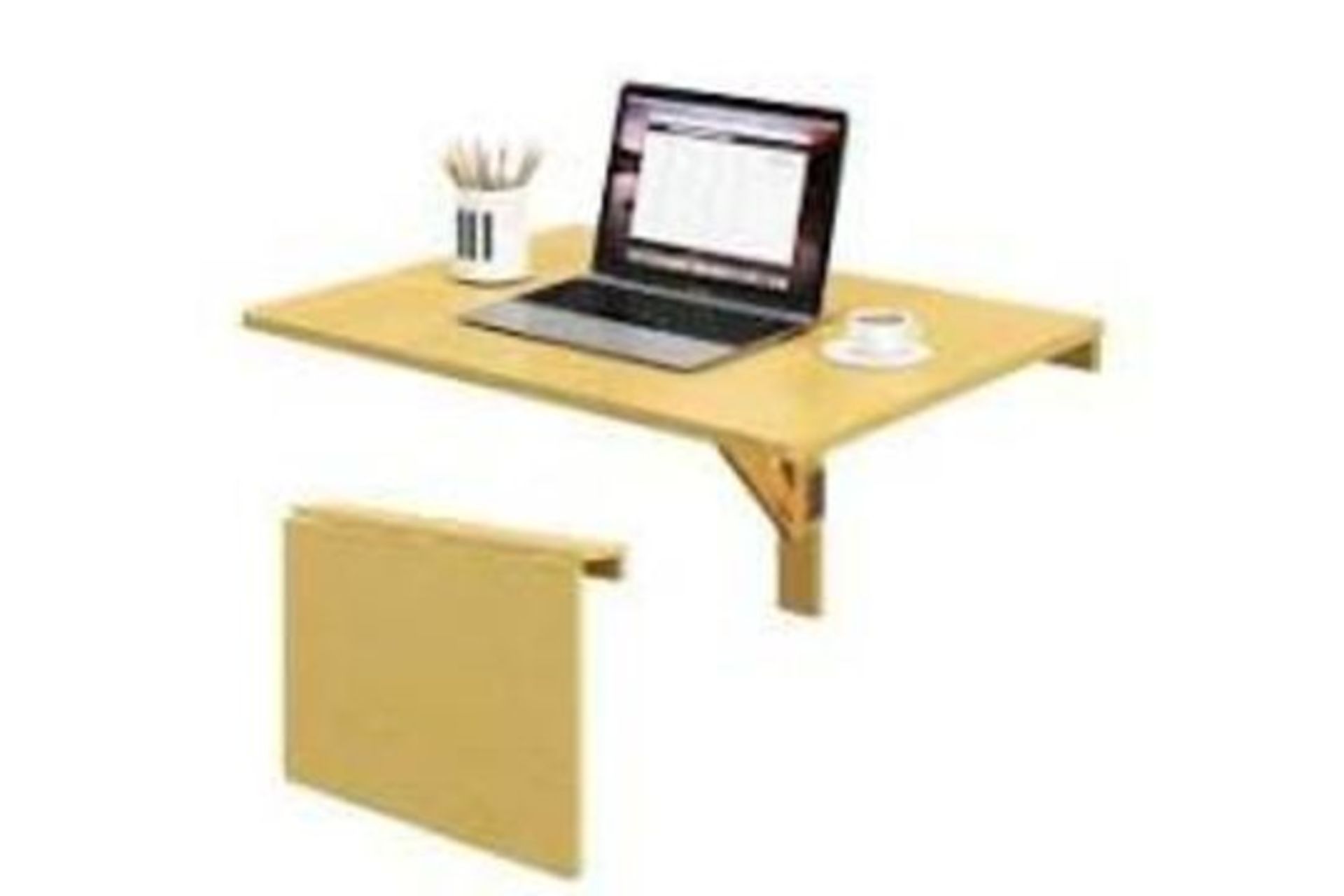 Luxury Folding Wall Mounted Drop-Leaf Table, Space Saving Floating Computer Desk with Adjustable
