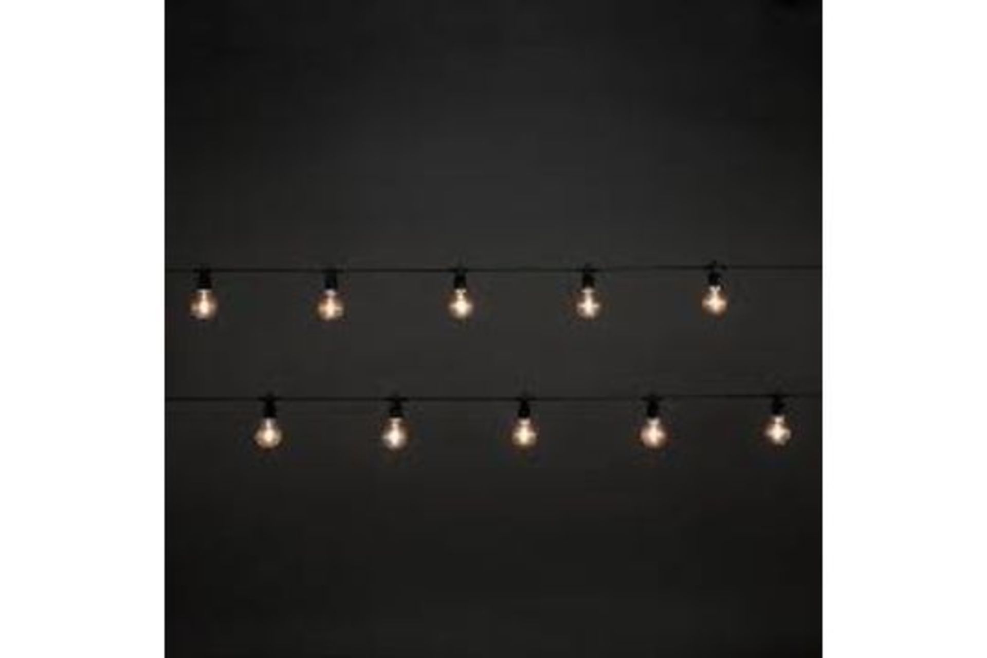 20 Warm white Bulb LED String lights Black cable . - R14.4.