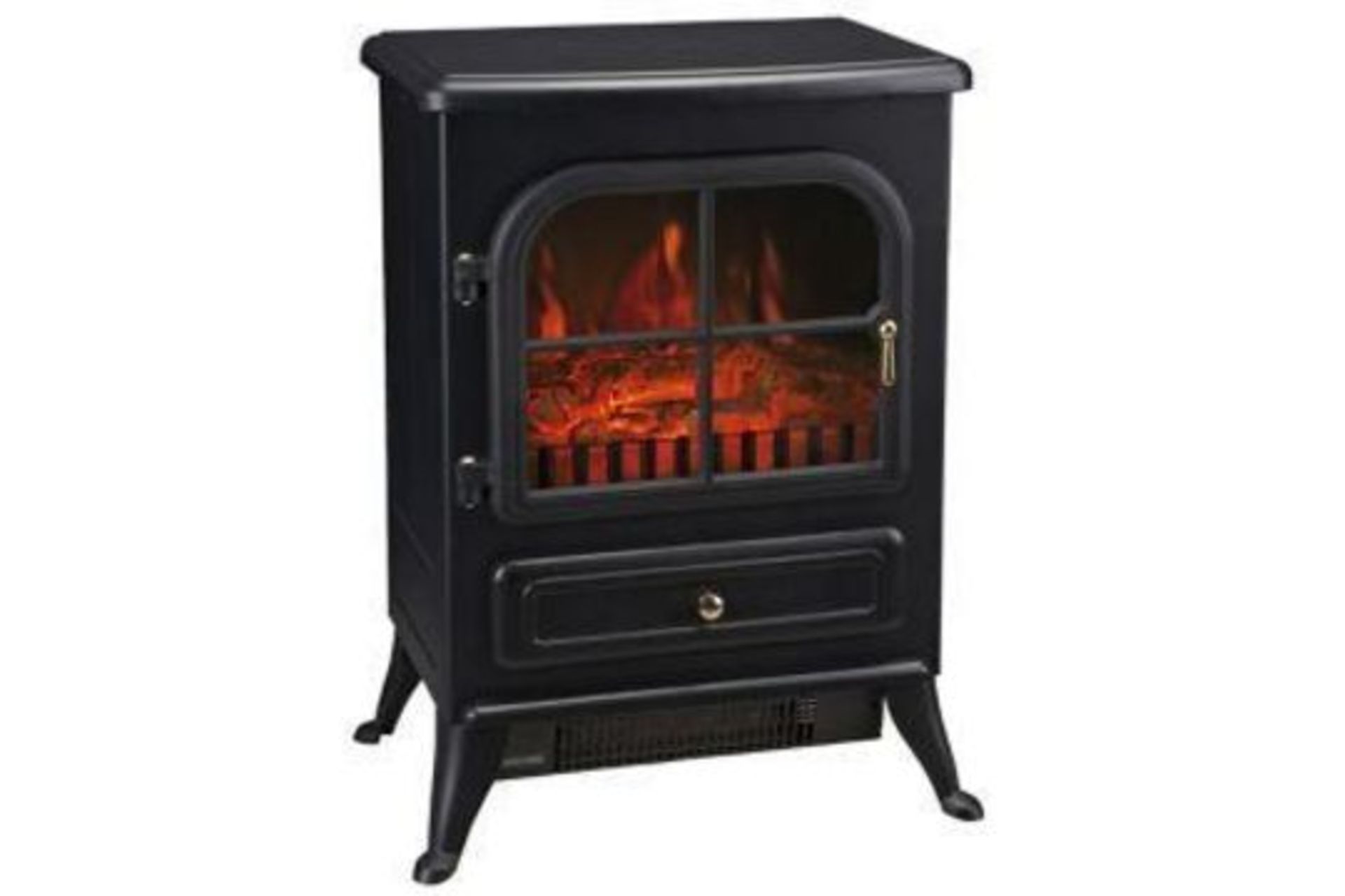Akershus Traditional 1.85Kw Cast Iron Effect Electric Stove - R14.17. Akershus Black Electric Stove.