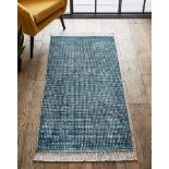 2x BRAND NEW Hallie Woven Fringe Rug 80CM X 150CM. TEAL. RRP £69 EACH. A woven design that is soft