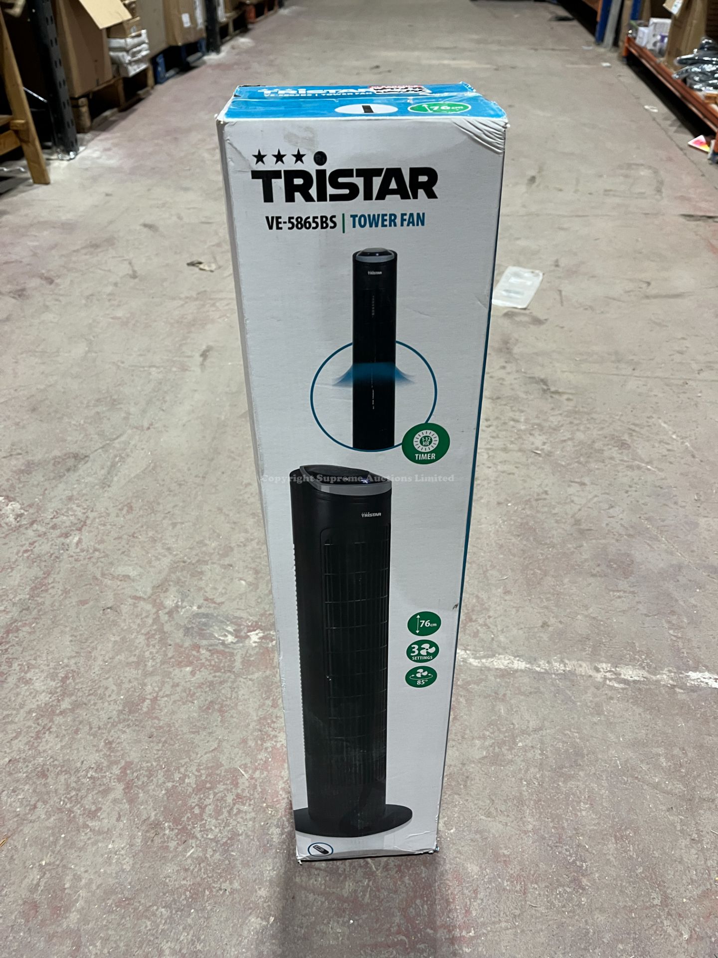 2x NEW & BOXED TRISTAR BLACK TOWER FANS. (R9B-10)