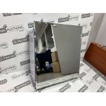 TRADE LOT 20 X BRAND NEW WHITE SLIDING MIRROR DOOR BATHROOM CABINETS R8