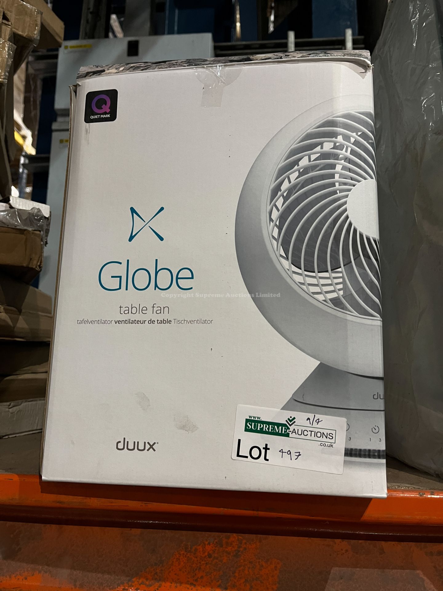 BOXED DUUX GLOBE TABLE FAN (BW9)