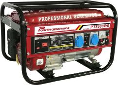 Trade Lot 3 x New & Boxed Professional Petrol Generator PT8500WE 2.7 kW. Professional Gasoline