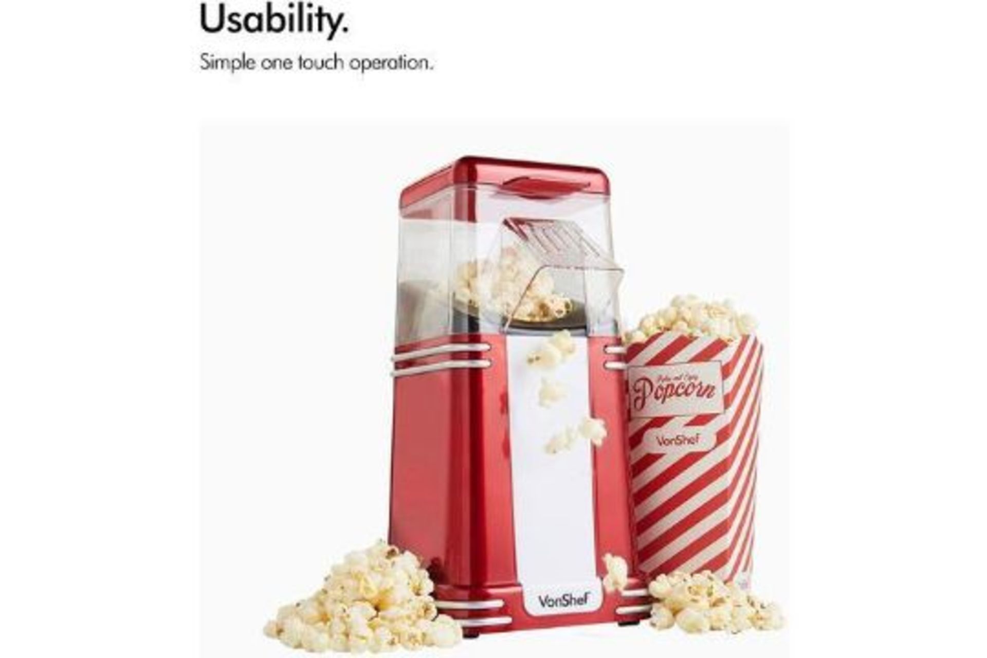 Vonshef Popcorn Maker (ER51) Vonshef Popcorn Maker - Watch that corn pop! Brand: Vonshef