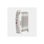 Luxury Mini Oil Filled Radiator - 800W 6 Fin Portable Electric Heater - White (ER51) Brand: Luxury