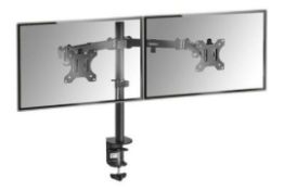 Luxury Double Arm Desk Mount (ER51) – Strong steel double arm desk mount from Luxury – mounts two