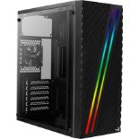 Aerocool Streak PC Gaming Case, Mid-Tower, ATX, RGB, 18 Lighting modes, Full Window, Ideal for First