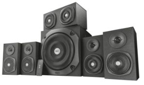 Vigor Wooden 5.1 surround speaker set. RRP £295.00. - ER21. Powerful, wooden 5.1 speaker system to