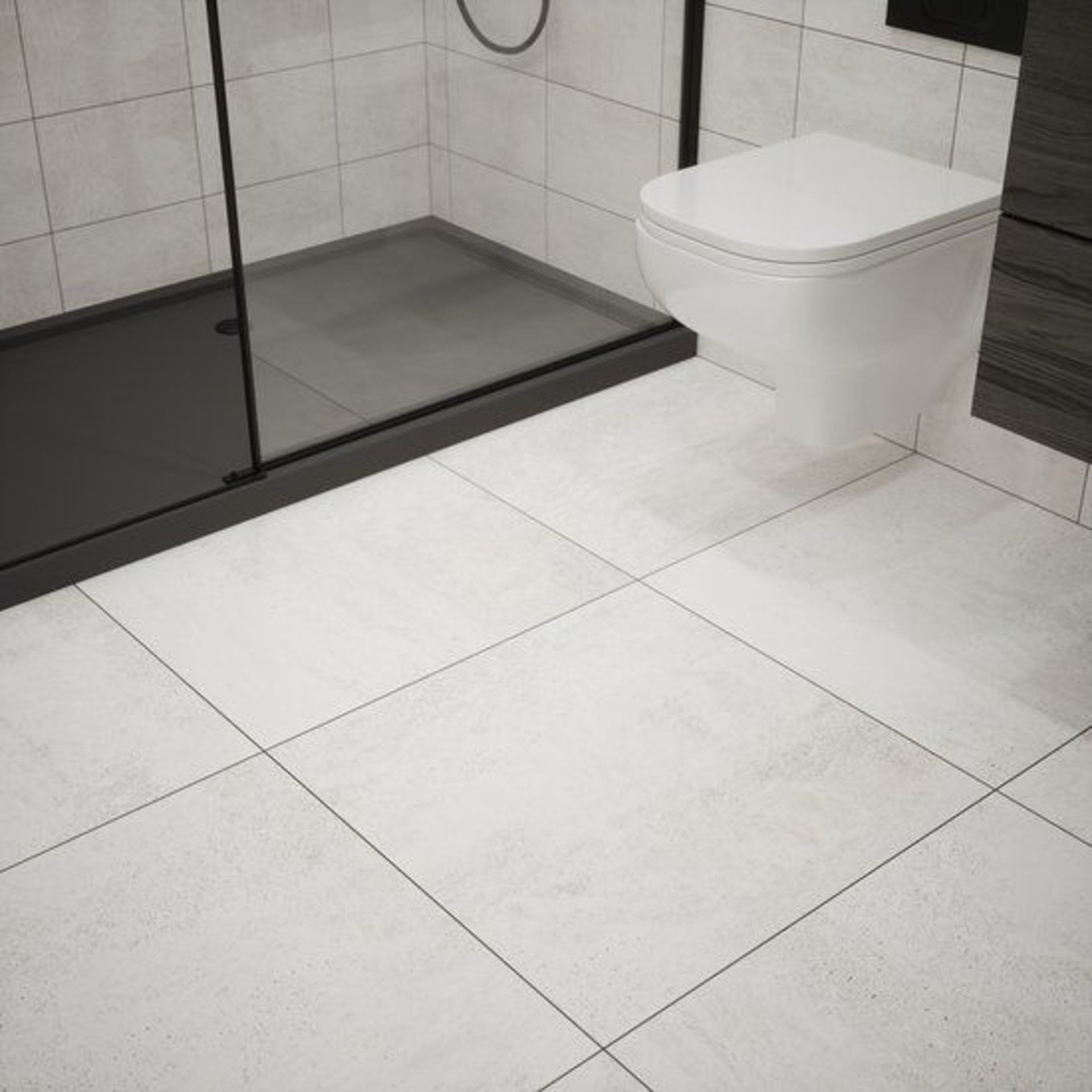 8 X PACKS OF JOHNSONS Ashlar Weathered White Grip PORCELAIN FLOOR & WALL TILES. (ALR02F) EACH PACK - Image 2 of 3