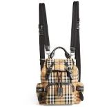 (No Vat) Burberry Small Rucksack Check Backpack. Approx 25x25cm.