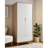 NEW & BOXED EZRA 2 Door 1 Drawer Wardrobe. OAK/WHITE S1R2/1. RRP £399 EACH. the Ezra 2 Door 1 Drawer