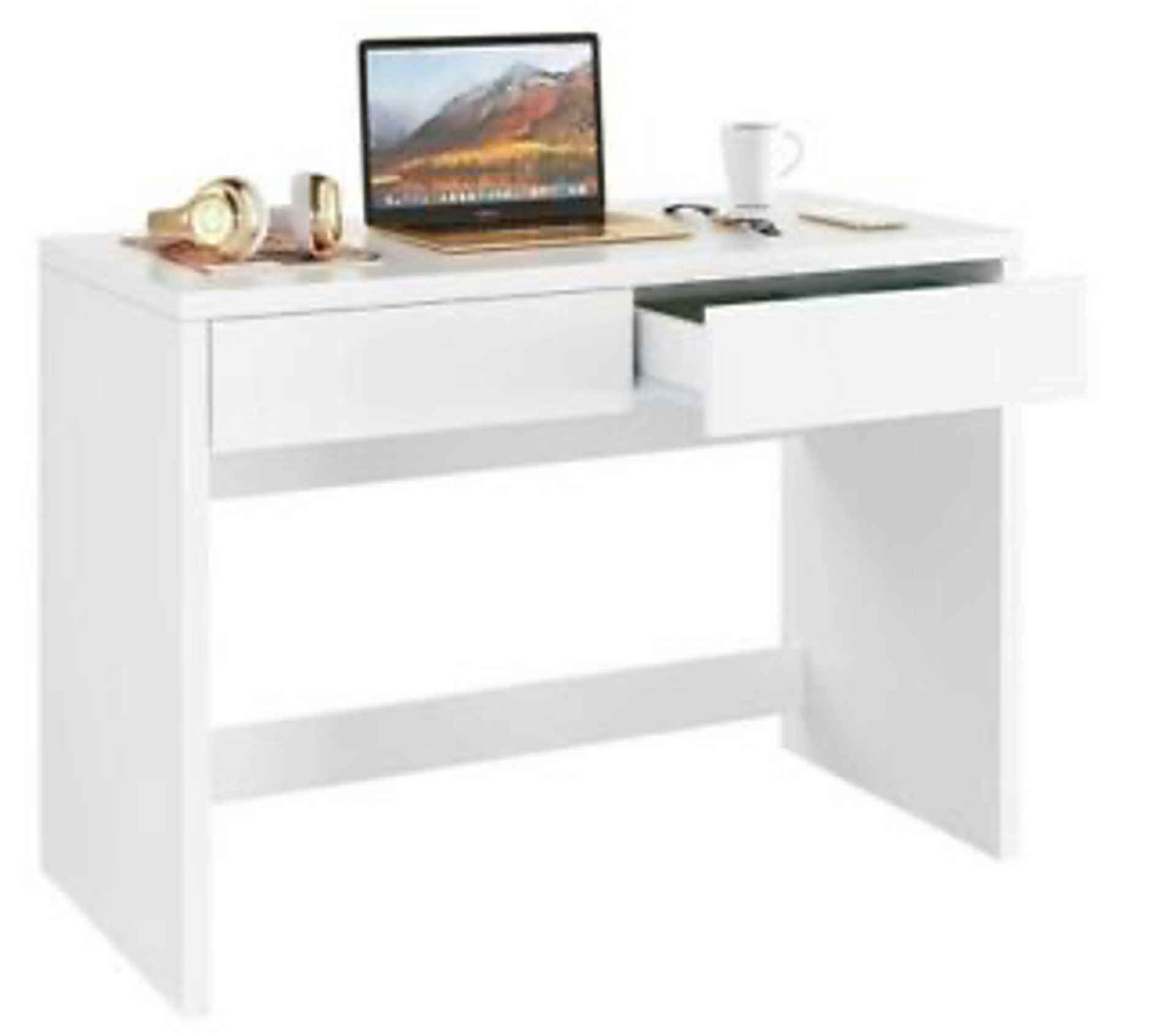 BRAND NEW WHITE 2 DRAWER COMPUTER DESK RRP £249. (S1) 2678 -1/2