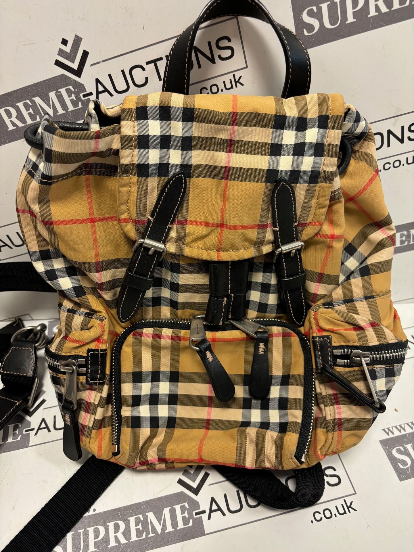 (No Vat) Burberry Small Rucksack Check Backpack. Approx 25x25cm. - Bild 4 aus 8