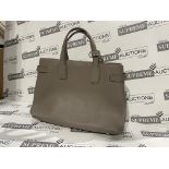 (NO VAT) BURBERRY THE BANNER GREY LEATHER HANDBAG RRP £899