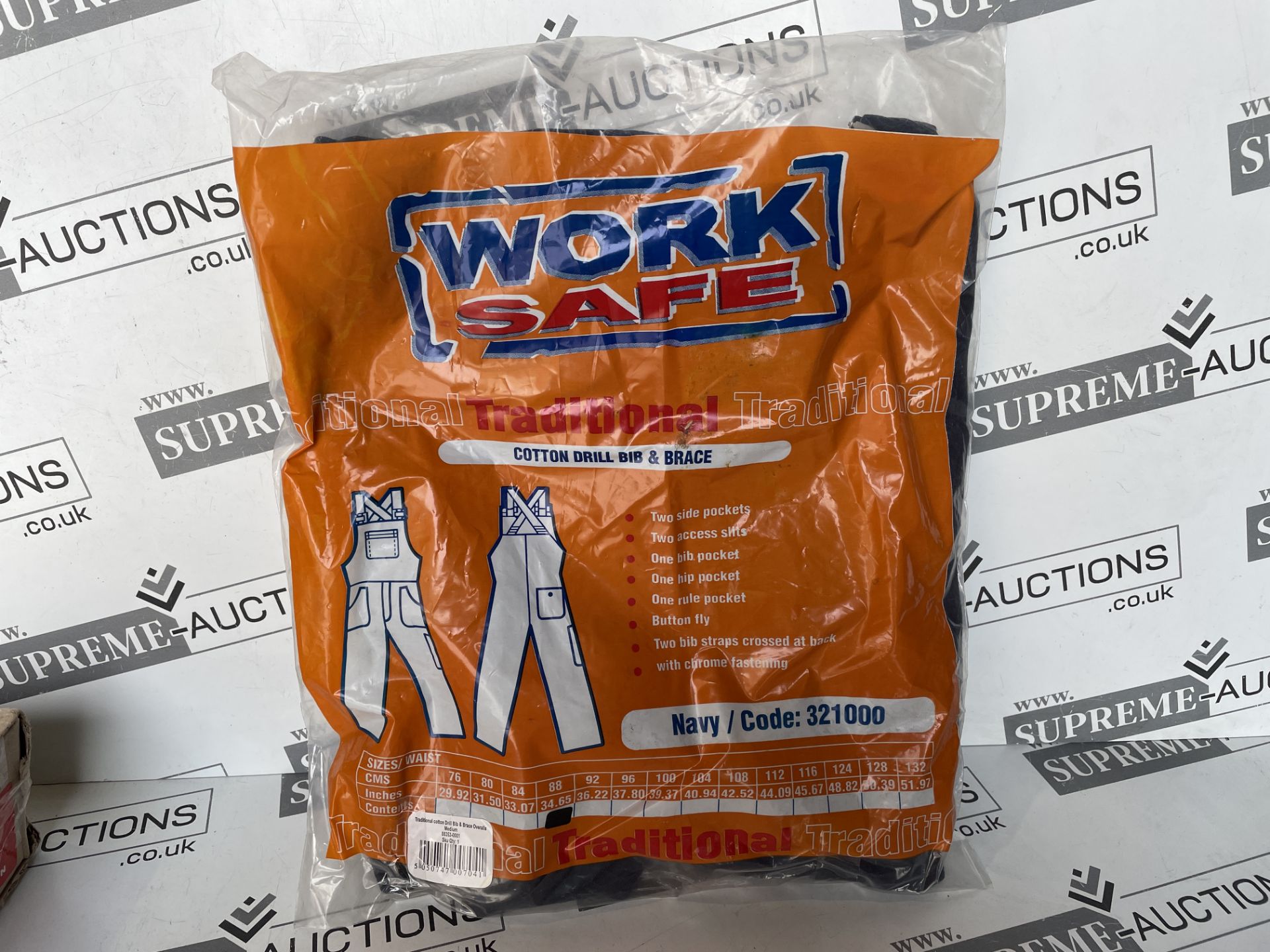 25 X BRAND NEW WORK SAFE TRADITIONAL NAVY COTTON DRILL BIB AND BRACE SIZE EXTRA LARGE R4.1/1.8