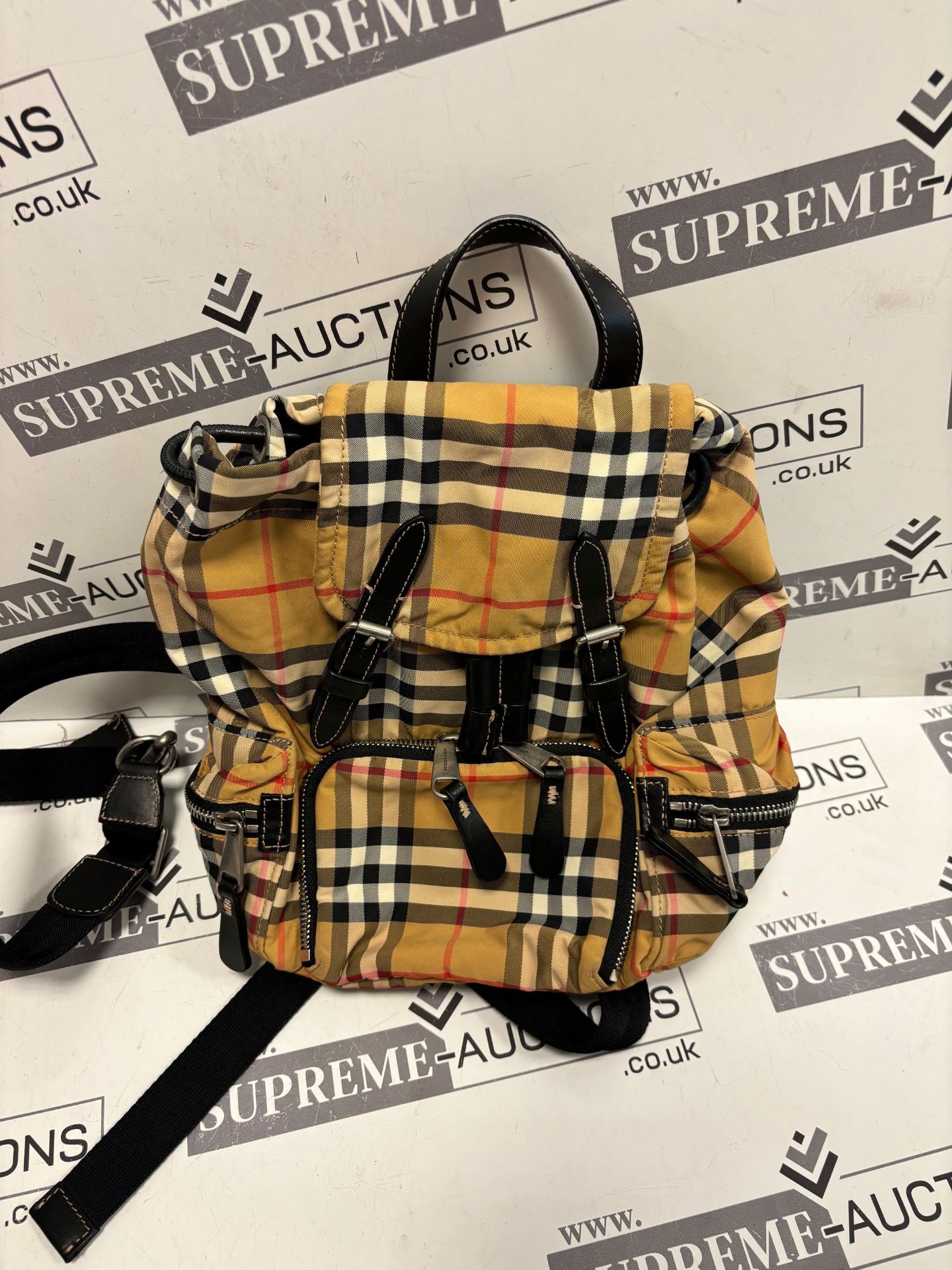(No Vat) Burberry Small Rucksack Check Backpack. Approx 25x25cm. - Image 3 of 8