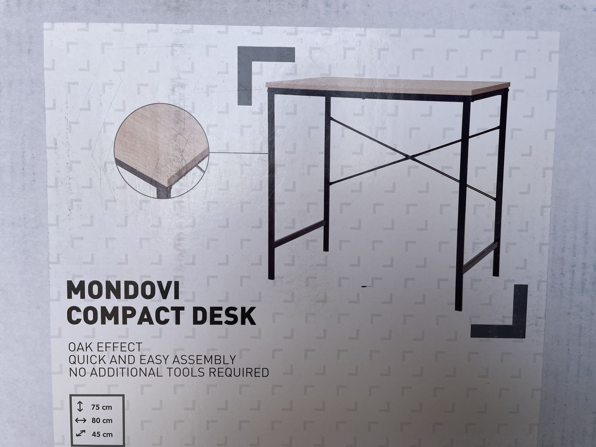 2 X BRAND NEW MONDOVI COMPACT MATT OAK EFFECT DESKS R5.1