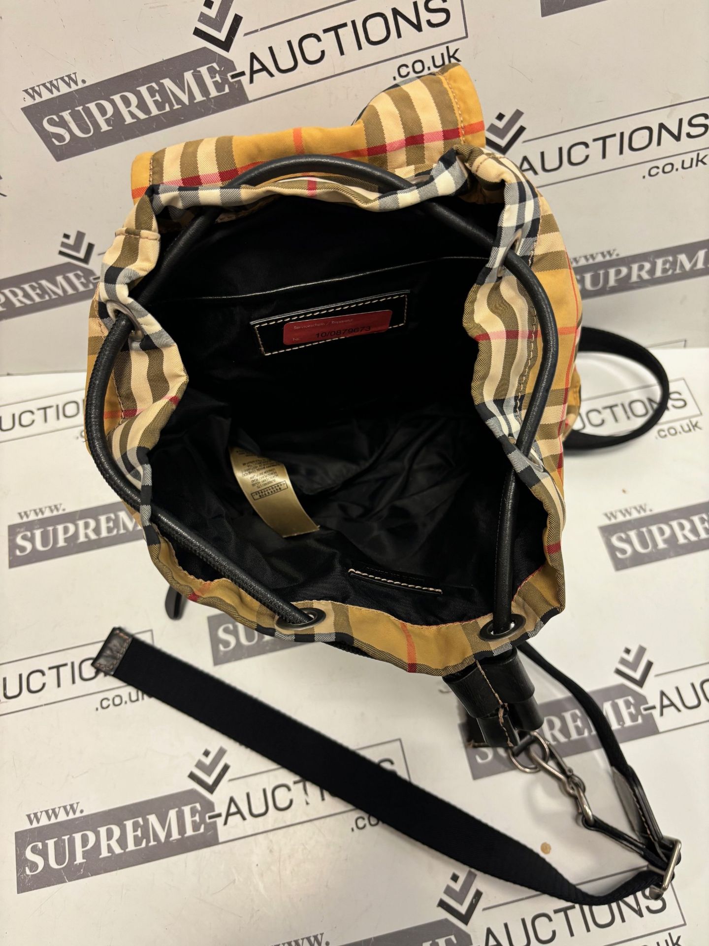(No Vat) Burberry Small Rucksack Check Backpack. Approx 25x25cm. - Image 8 of 8