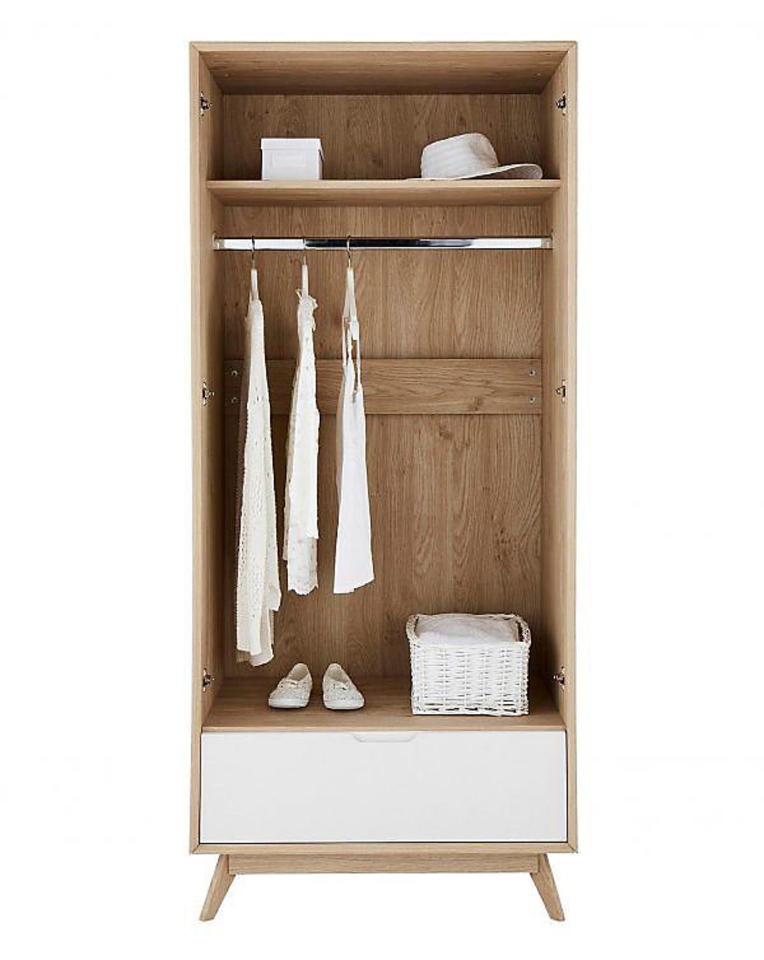 NEW & BOXED EZRA 2 Door 1 Drawer Wardrobe. OAK/WHITE S1R2/1. RRP £399 EACH. the Ezra 2 Door 1 Drawer - Image 3 of 4