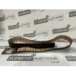 (NO VAT) BURBERRY BROWN BELT WITH CLASSIC CHECK INNER RRP £799