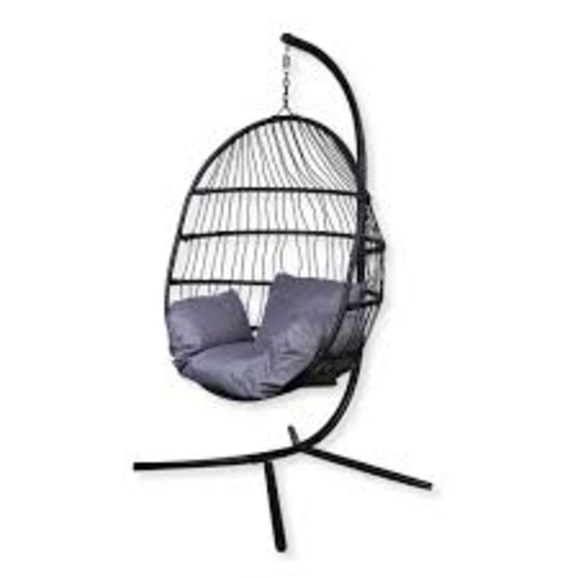 GENOA HANGING EGG CHAIR, SOFT REMOVABLE CUSHIONS, TIMELESS DESIGN, PERFECT FOR YOUR PATIO OR