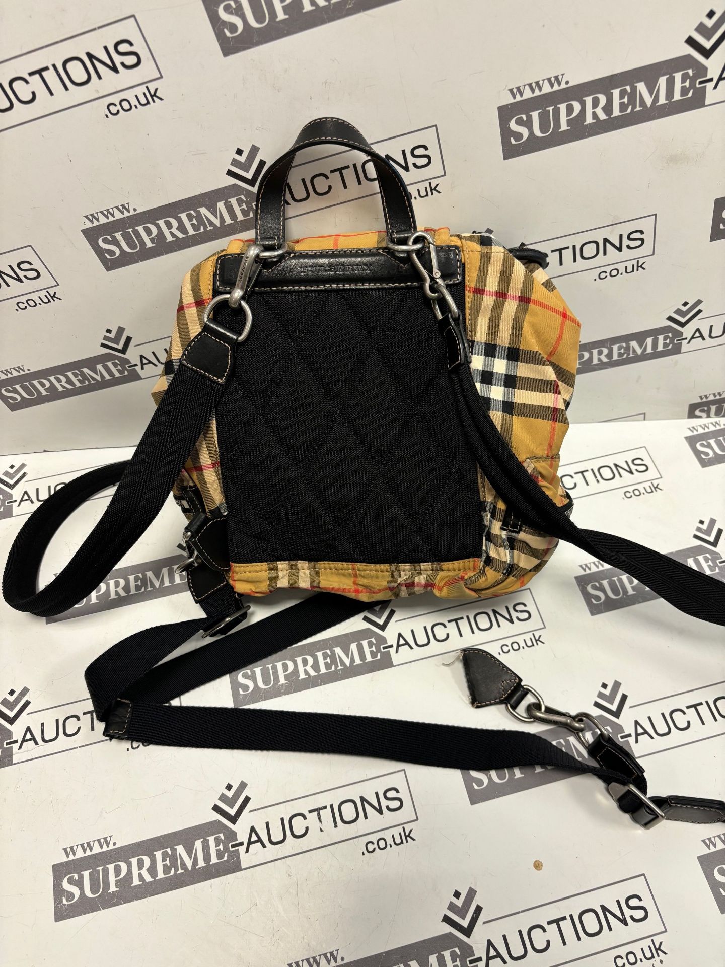 (No Vat) Burberry Small Rucksack Check Backpack. Approx 25x25cm. - Image 6 of 8