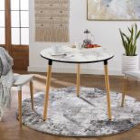 Modern Faux Marble Round Dining Table Round Coffee Table Compact Side End Table R13-9