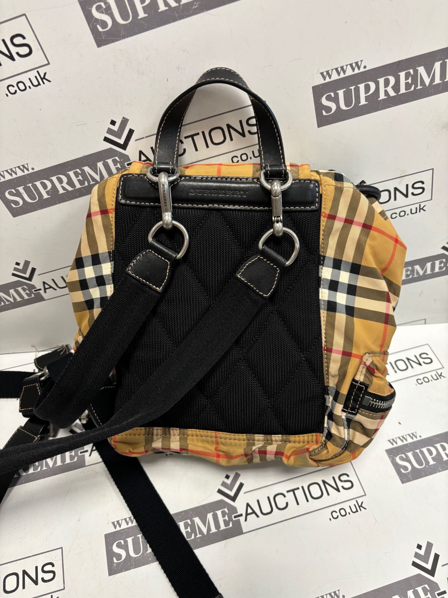 (No Vat) Burberry Small Rucksack Check Backpack. Approx 25x25cm. - Image 5 of 8